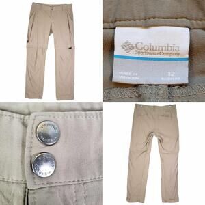 Columbia Pants Shorts Convertible Womens Size 12 Regular Beige Tan Hiking Fish